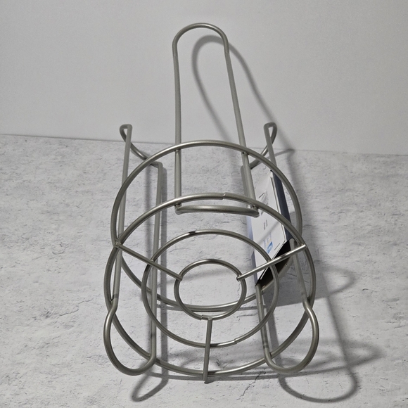 Heavy Duty Satin Finish Wire Tissue Roll Reserve Holds 3 Large Rolls - Picture 3 of 5